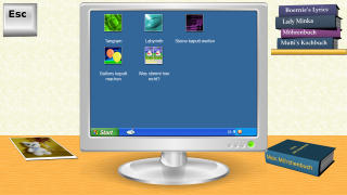 Schreibtisch mit Computer 